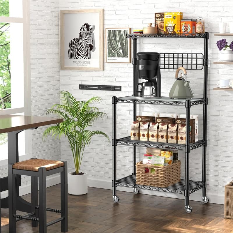 Bakers Rack for Kitchen with Storage - 14"D x 30"W x 59"H