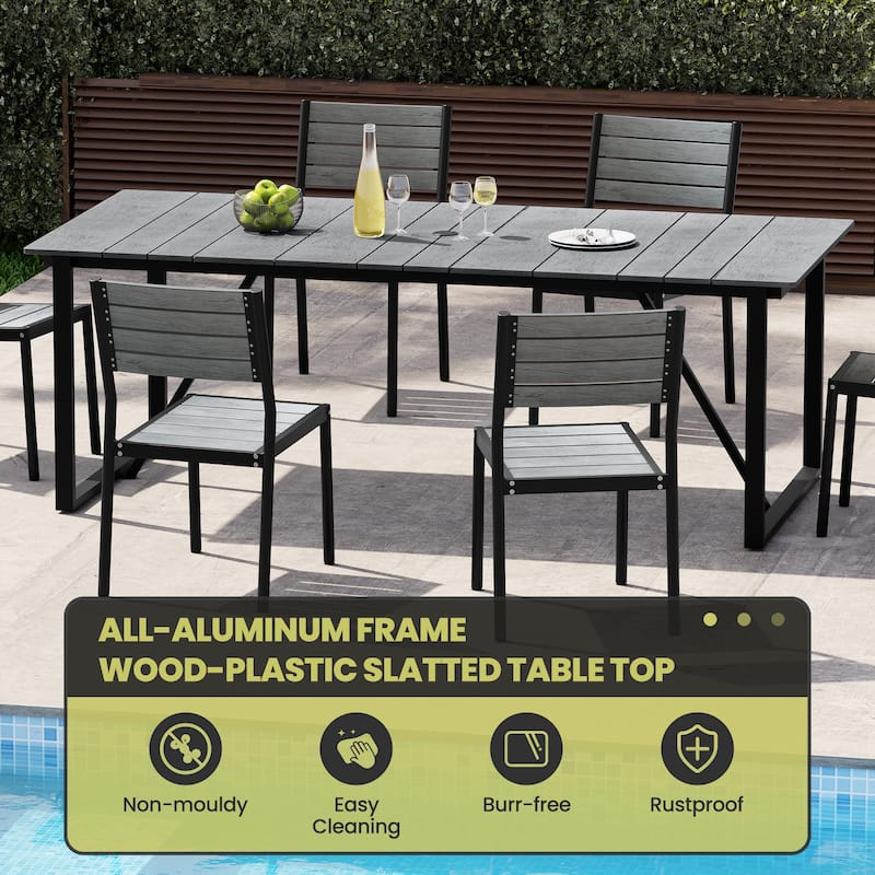 7 Pieces Outdoor Aluminum Furniture Set Patio Dining Set for Lawn Backyard