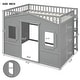 preview thumbnail 41 of 56, Full Size Solid Wood House Loft Bed with Ladder