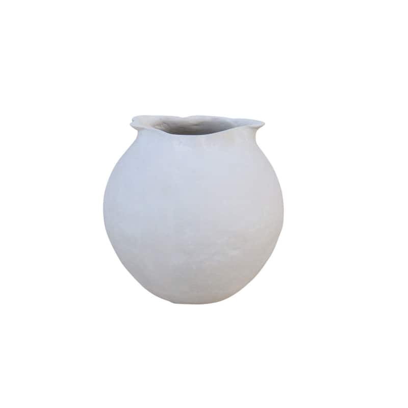 Paper Mache Pot - 7.5" - White