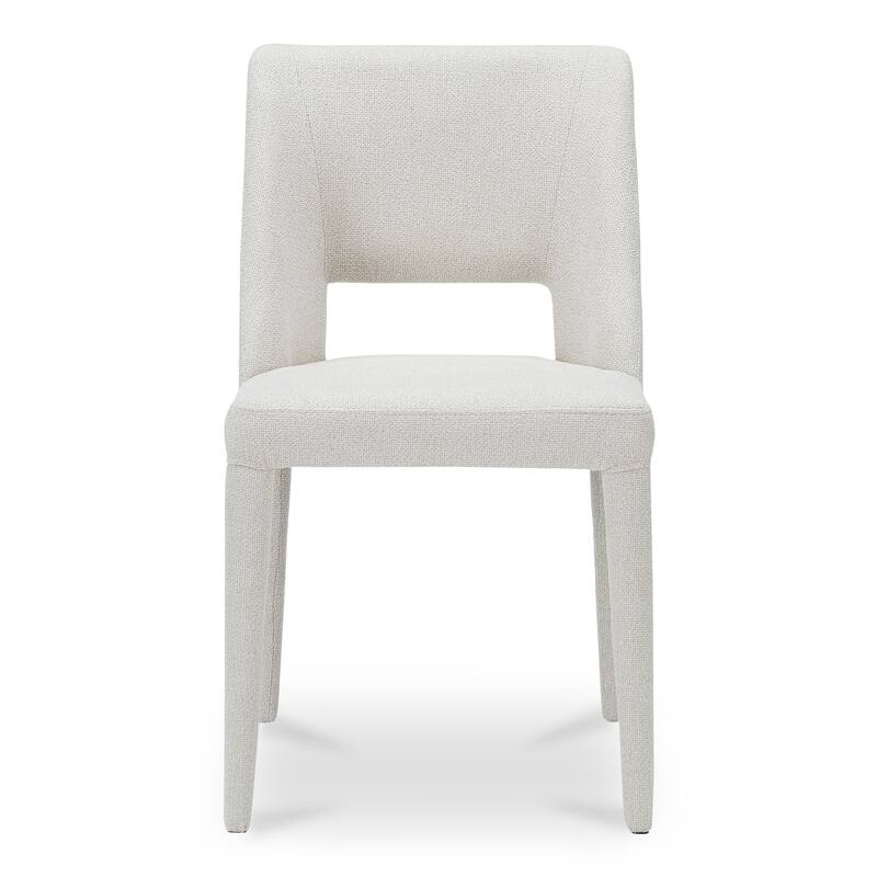 NADAAL STUDIOS Varekian Dining Chair, Fully Upholstered, Metal Frame, Rounded Carved Back, Light Brown - Set of 2