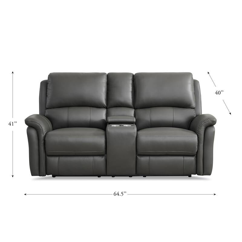 Hydeline Erindale Zero Gravity Power Recline and Headrest Top Grain Leather Sofa and Loveseat