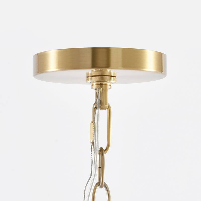 Parrot Uncle 26" Modern Gold 5-Light Dimmable Seeded Glass Chandelier