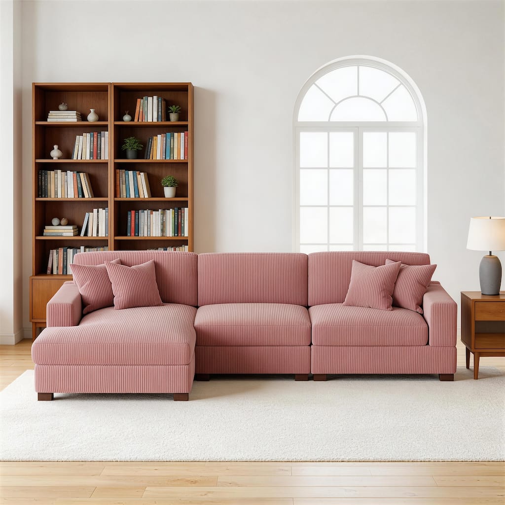 Oversized L-shaped Modular Sectional Sofa with Chaise Lounge