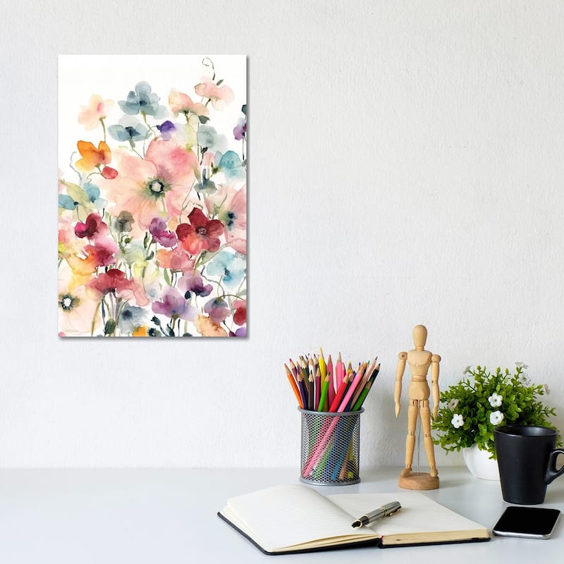iCanvas "Poppies and Sweetpeas" by Carol Robinson Canvas Print - 12x8x0.75