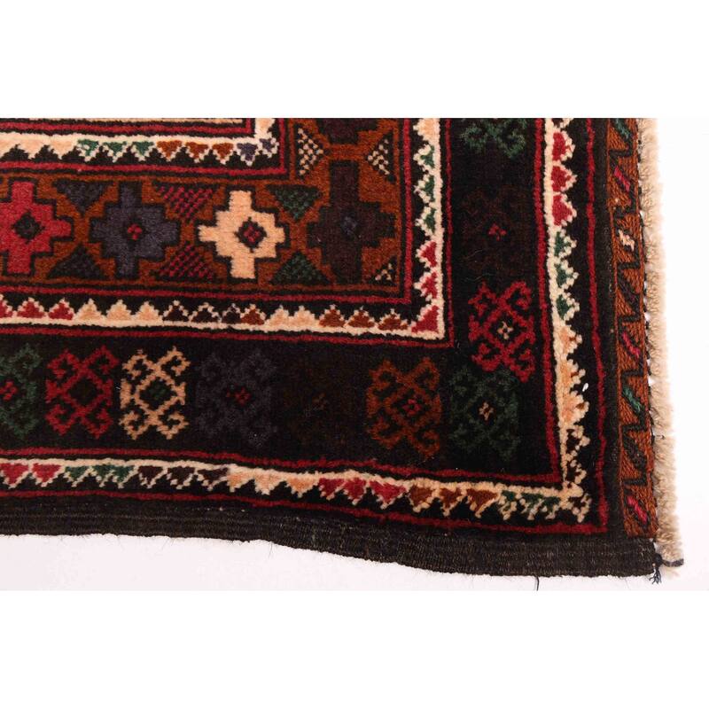 ECARPETGALLERY Hand-knotted Teimani Black Wool Rug - 3'3 x 6'3