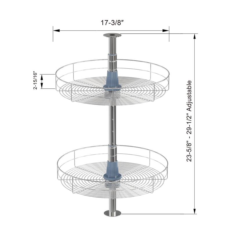 Dowell Lazy Susan 18" Diameter - 360 Degree Double Rack Stainless Steel