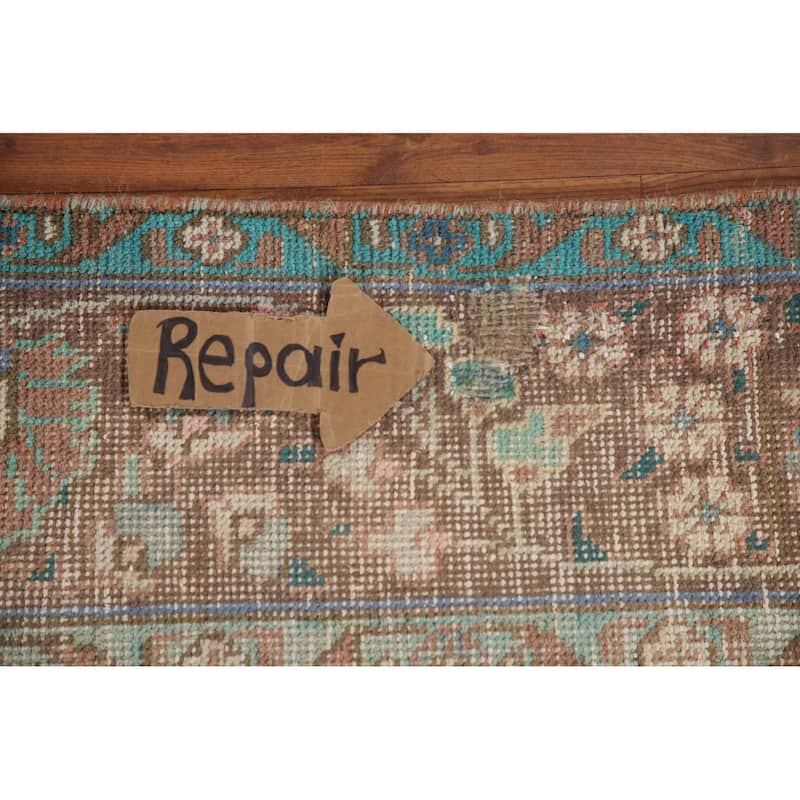 Hand Knotted Oriental 100% Wool Carpet Traditional Medallion Pink Tabriz Area Rug - 9' 8'' X 6' 8''