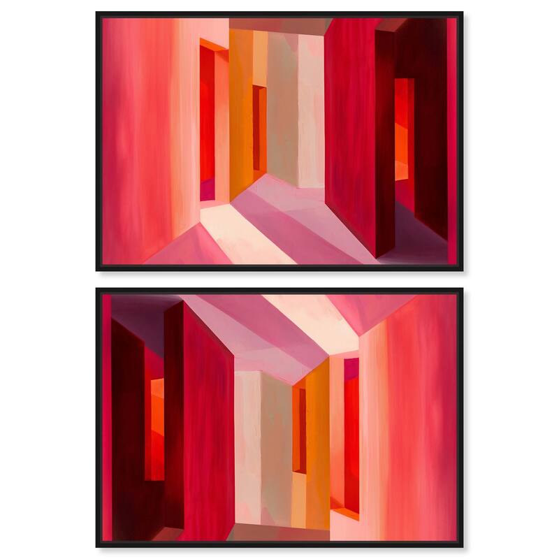 Neon Basketball Court Canvas by Art Remedy - 10" x 15" - White