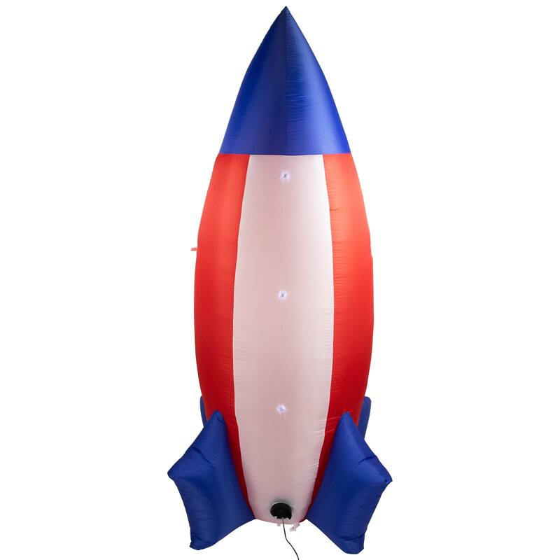 Inflatable LED 4Th of July Americana Rocket Outdoor Yard Decoration 8'