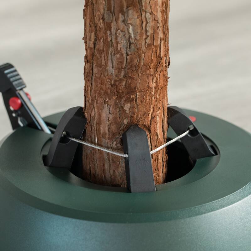 Automatic Plastic Green Foot Pedal Christmas Tree Stand, Large 14.5-inch Dia x 3.5-inch Height