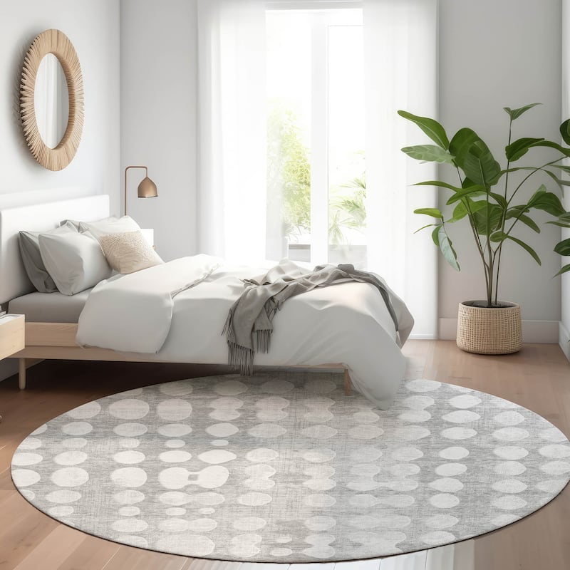 Premium Washable Super Soft Modern Connect Mayfield Rug - Gray - 8' x 8'