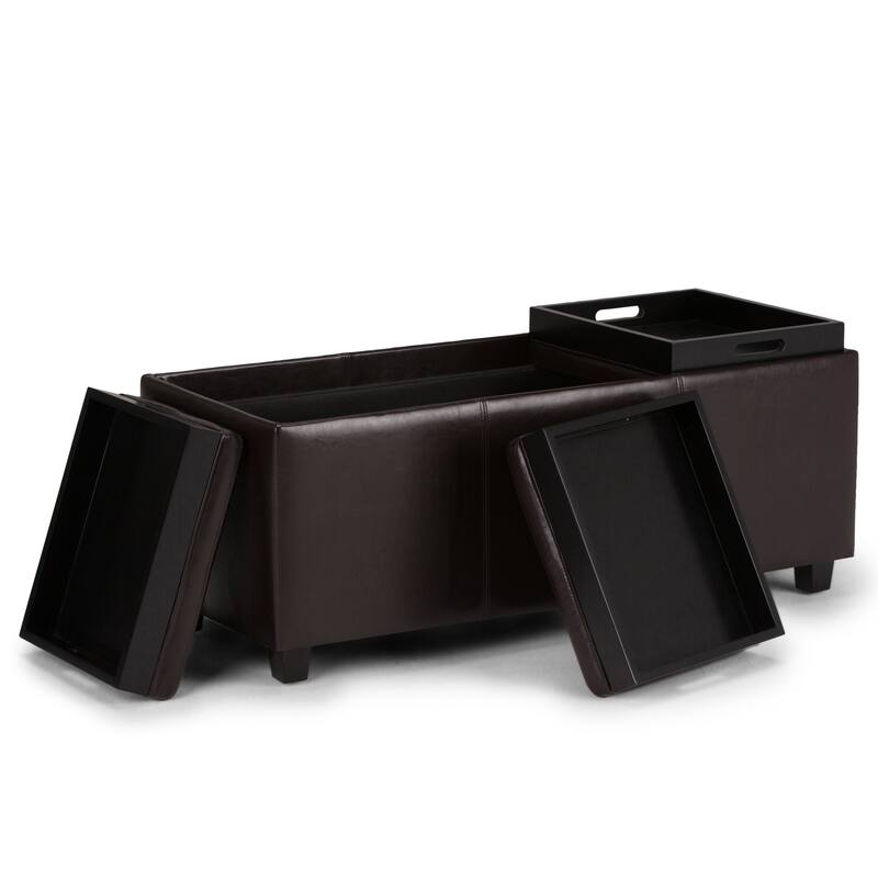 WYNDENHALL Franklin 42-in. Wide Contemporary Rectangular Storage Ottoman