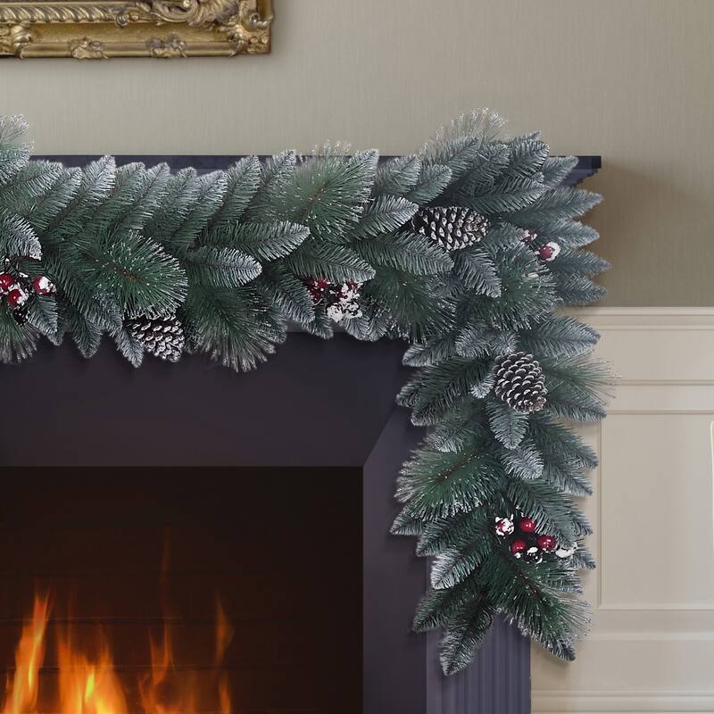 Puleo International 9' Sterling Pine Artificial Garland