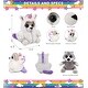 preview thumbnail 2 of 4, DolliBu Big Eye Wolf Unicorn Plush Stuffed Animal Toy with Outfit - 6.5 inches