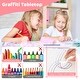 preview thumbnail 22 of 31, Gymax Kids Height Adjustable Table and 4 Chairs Set with Graffiti
