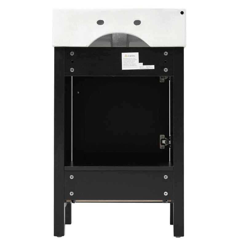 20.28" Modern Bathroom Vanity with Ceramic Sink, Solid Wood Frame, and Drawer -Ideal for Small Bathrooms