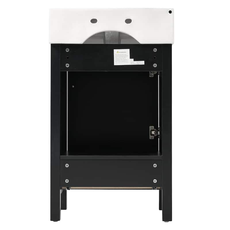 Bathroom Vanity with Ceramic Sink, Multifunctional Bathroom Storage Cabinet, Bathroom Vanities with 1 Drawer & 1 Door
