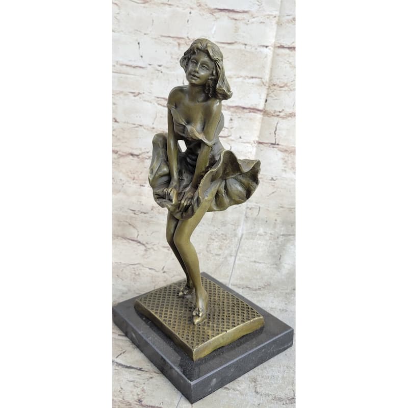 Art Deco Hand Made Original Marylin Monroe Seven Year Itch Solid Bronze Sculpture Figurine