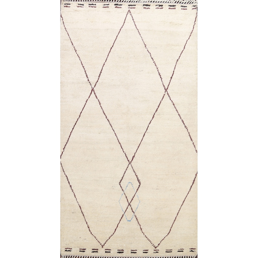 Vegetable Dye Oriental Moroccan Berber Area Rug Wool Hand-knotted - 5'9" x 9'5"