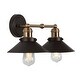 preview thumbnail 142 of 176, JONATHAN Y Florence Metal Shade Sconce 2-Light - Oil Rubbed Bronze/Brass Gold