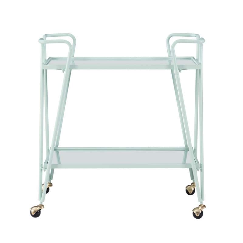 Rosa Mid-Century 2-Teir Rolling Metal Bar Cart