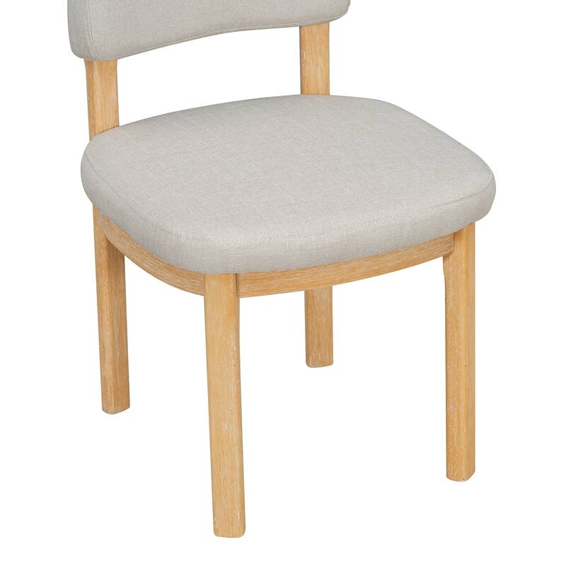 Farmhouse 7-Piece Wood Dining Table Set for 6 Upholstered Chairs Crafted for Comfort and Durability