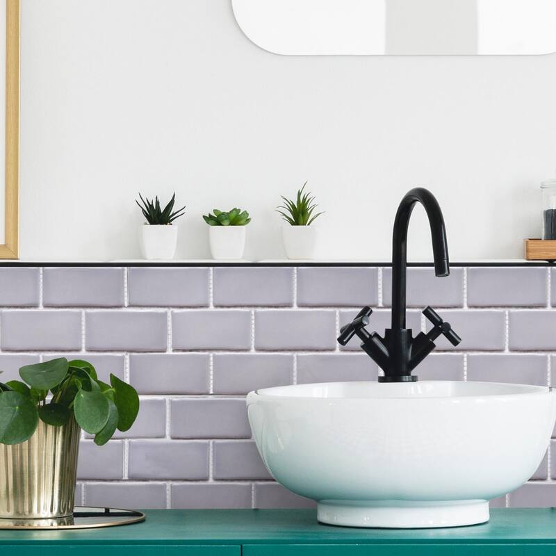 The Tile Life Metro 12x11 Light Grey Brick Porcelain Backsplash Wall Tile