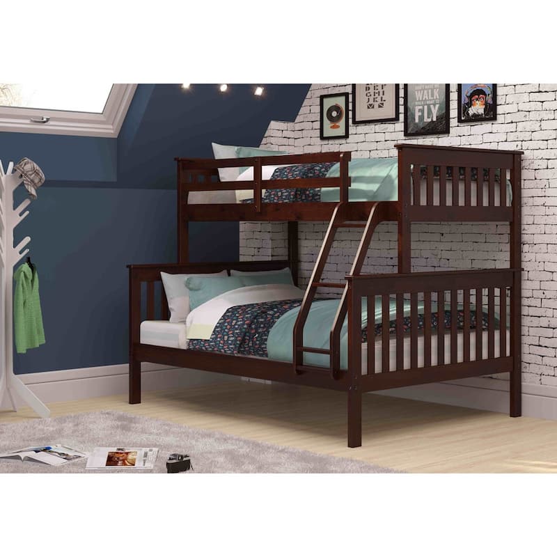 Donco Kids Mission Twin/Full Bunk Bed - Cappuccino