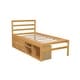 preview thumbnail 5 of 13, Twin Size Wood Platform Bed with Removable Shelves, 2-Storage Drawers, Natural