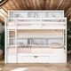 preview thumbnail 1 of 24, Modern Twin Over Twin Bunk Bed With Built-in Shelves Beside Both Upper And Down Bed And Storage Drawer for Bedroom White
