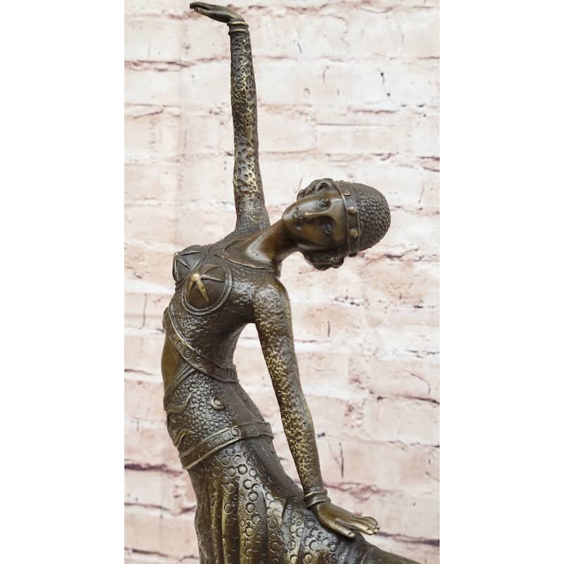 Chiparus Exotic Dancer Bronze Satue Sculpture Marble Base Figurine Hotcast Decor