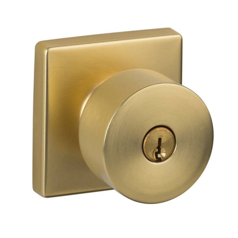 Sure-Loc BG107-SQ Bergen Single Cylinder Keyed Entry Door Knob Set - Satin Brass