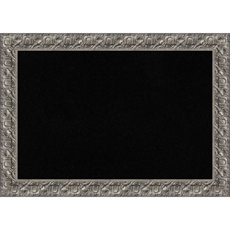 Silver Luxor Wood Framed Black Corkboard Bulletin Board