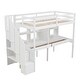preview thumbnail 31 of 36, Solid Wood Loft Bed Frame with Storage Staircase and Double Desks and Shelves,Twin Size