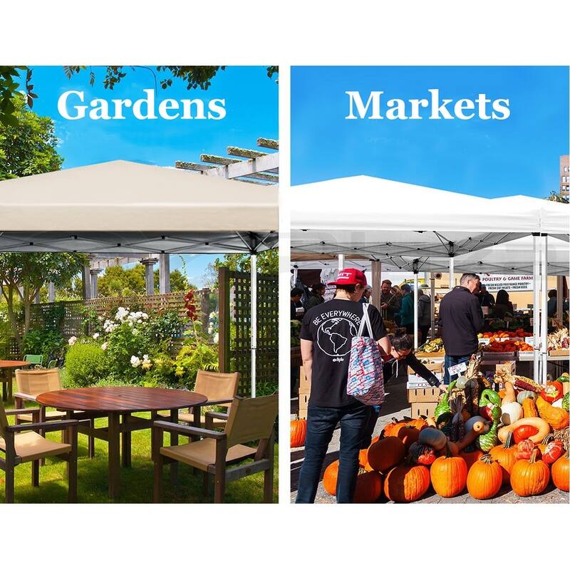 10'x20' EZ Pop Up Canopy Outdoor Portable Party Folding Tent with 6 Removable Sidewalls + Carry Bag + 4pcs Weight Bag