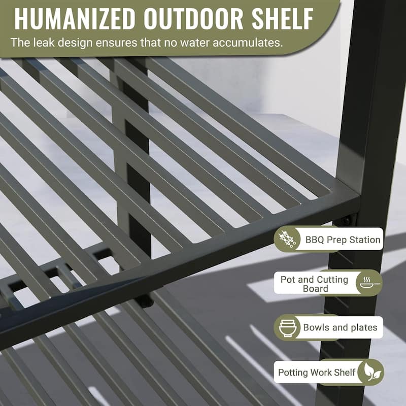 Outdoor Kitchen Island With Storage(no include stool)