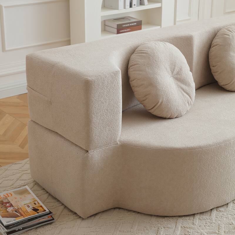 Folding Sofa Bed with Pillow, Floor & Futon Loveseat Couch