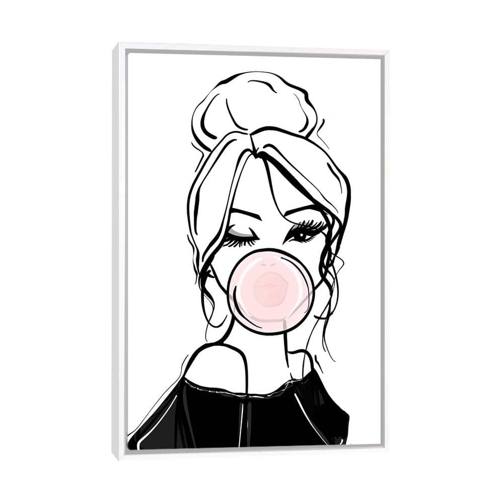 iCanvas "Bubble Gum Wink" by Sabina Fenn Framed Canvas Print