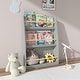preview thumbnail 29 of 35, 3 Tier Kids Book Shelf,Kids Book Rack Grey