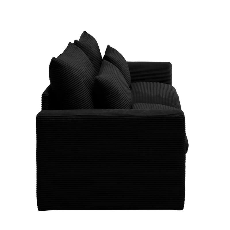 86.6" Corduroy Sofa - Modular L-Shape/U-Shape Couch with Deep Seats for Living Room/Office