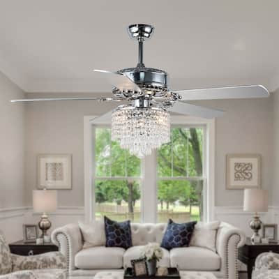 Bella Depot 52" Crystal Ceiling Fan with Light and Remote