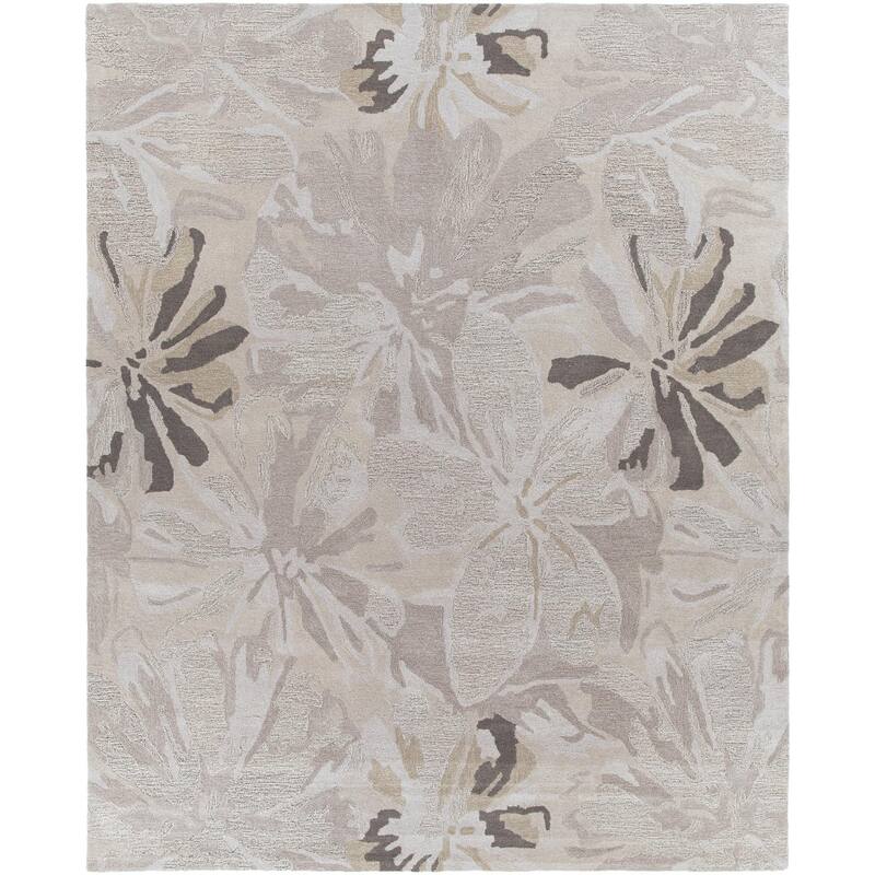 Livabliss Athena Country Floral & Botanical Area Rug - Light Gray/Brown - 7' 6" x 9' 6"
