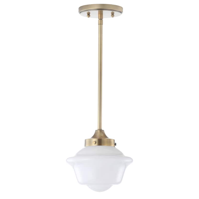 Cleo Adjustable Drop Metal/Glass LED Pendant, by JONATHAN Y