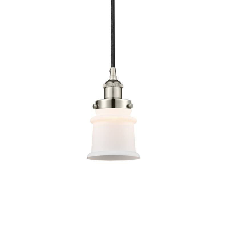 Innovations Lighting 616-1PH-9-5 Canton Pendant Canton 5" Wide Mini - Polished Nickel / Matte White