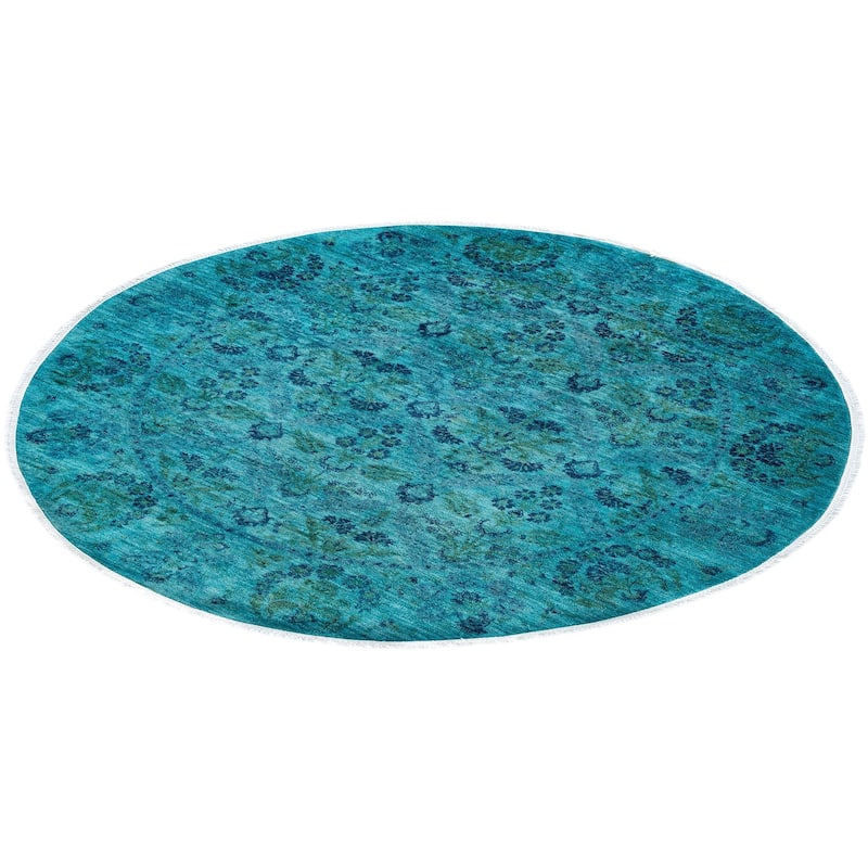 Vibrance One-of-a-Kind Hand-Knotted Area Rug - Blue, 6' 1" x 6' 1" - 6' 1" x 6' 1"