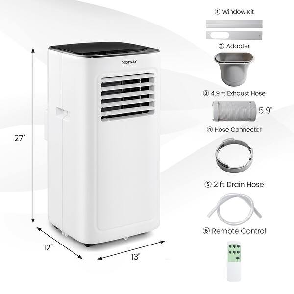6000 BTU (9000 BTU ASHAR) Portable Air Conditioner 3-in-1 AC Unit - Bed ...