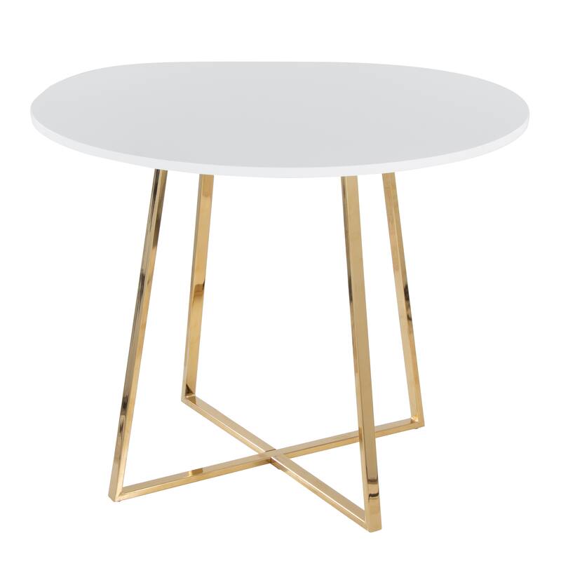 Porch & Den Pugo Canary Dining Table with Metal Trestle Base