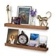 preview thumbnail 1 of 4, Rustic State Smith Wall Mount Kid's Bookshelf Picture Ledge 30 Inch - Pack of 2 Walnut - Pack of 2