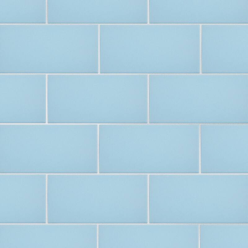 Merola Tile Piscina Brick Matte Light Blue 4-3/4" x 9-5/8" Porcelain Floor and Wall Tile